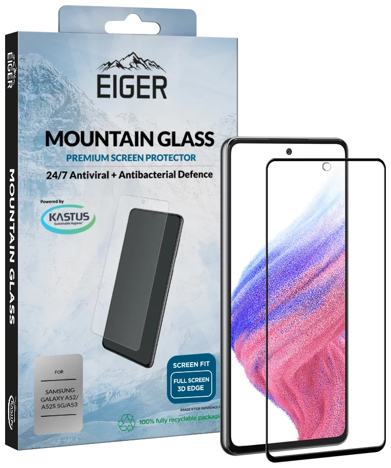 Zaštitno staklo Eiger 3D GLASS Full Screen Tempered Glass Screen Protector for Samsung Galaxy A52 (EGSP00695)