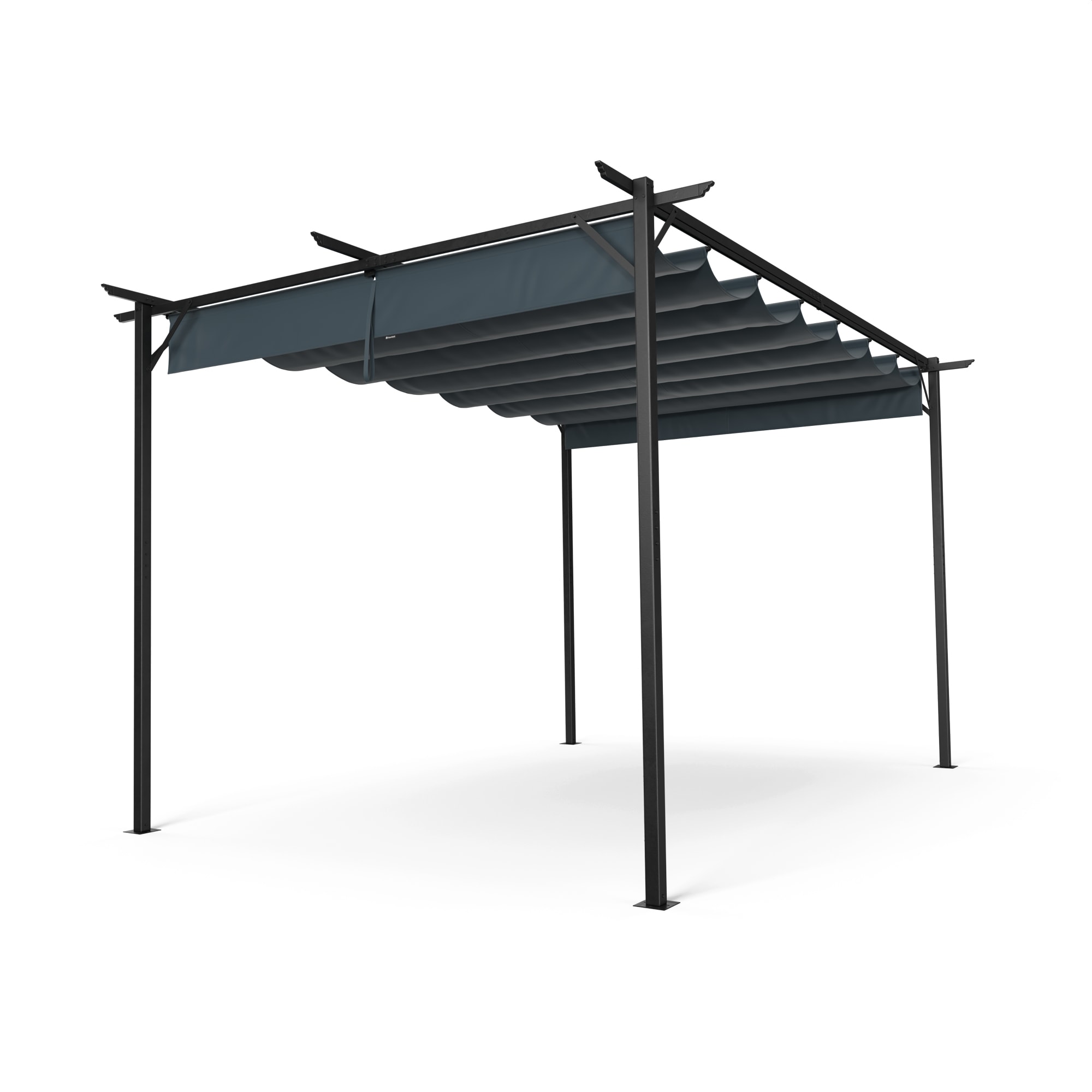 Blumfeldt Pantheon Robust pergola 3 x 4 m čelik otporan na vremenske uvjete premazan zaštitnim lakiranjem s bočnim roletama