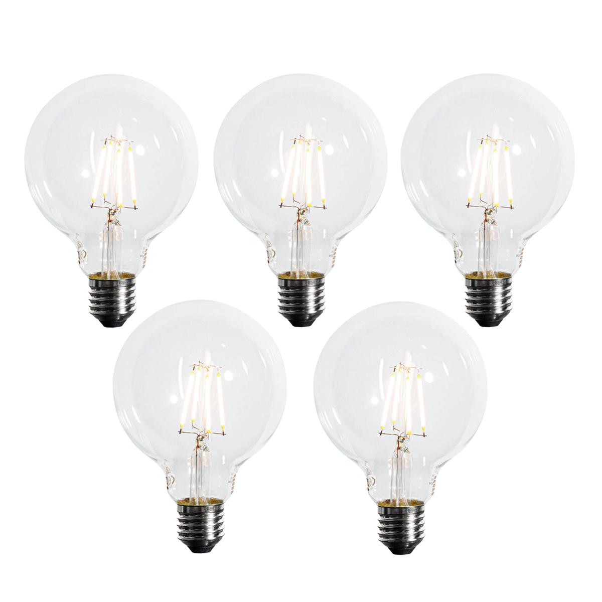 Set od 5 E27 prigušivih LED žarulja G95 5W 450 lm 2700K