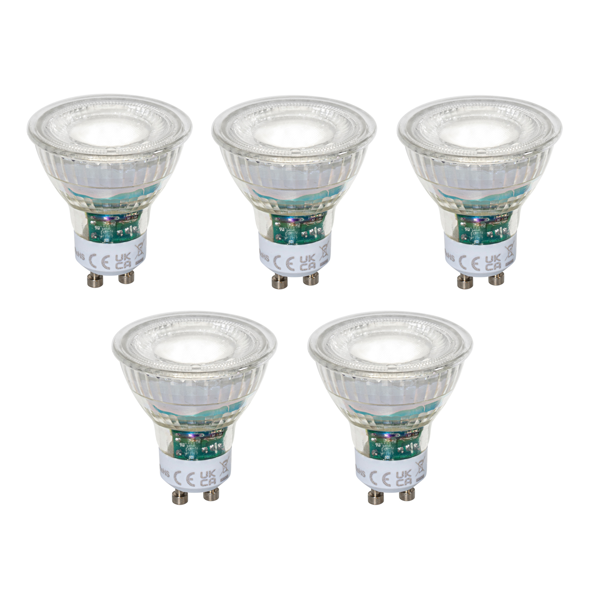 Set od 5 GU10 50mm prigušivih LED žarulja prozirne 2,5W 450 lm 6500K