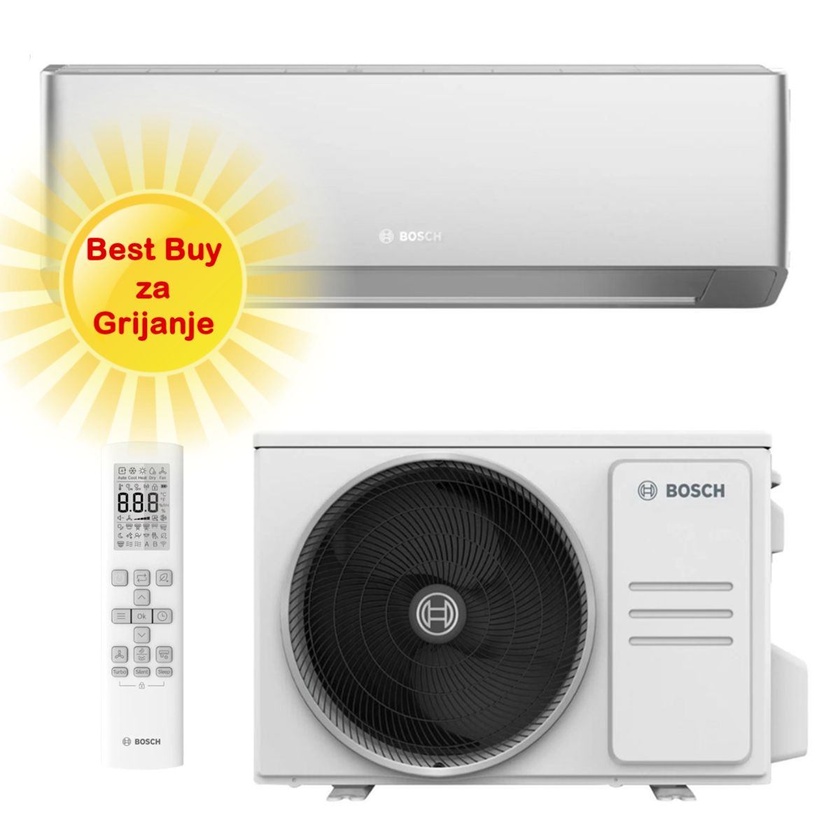 Bosch Klima Uređaj 3,4Kw Cl7000I-Set 35 We Siva