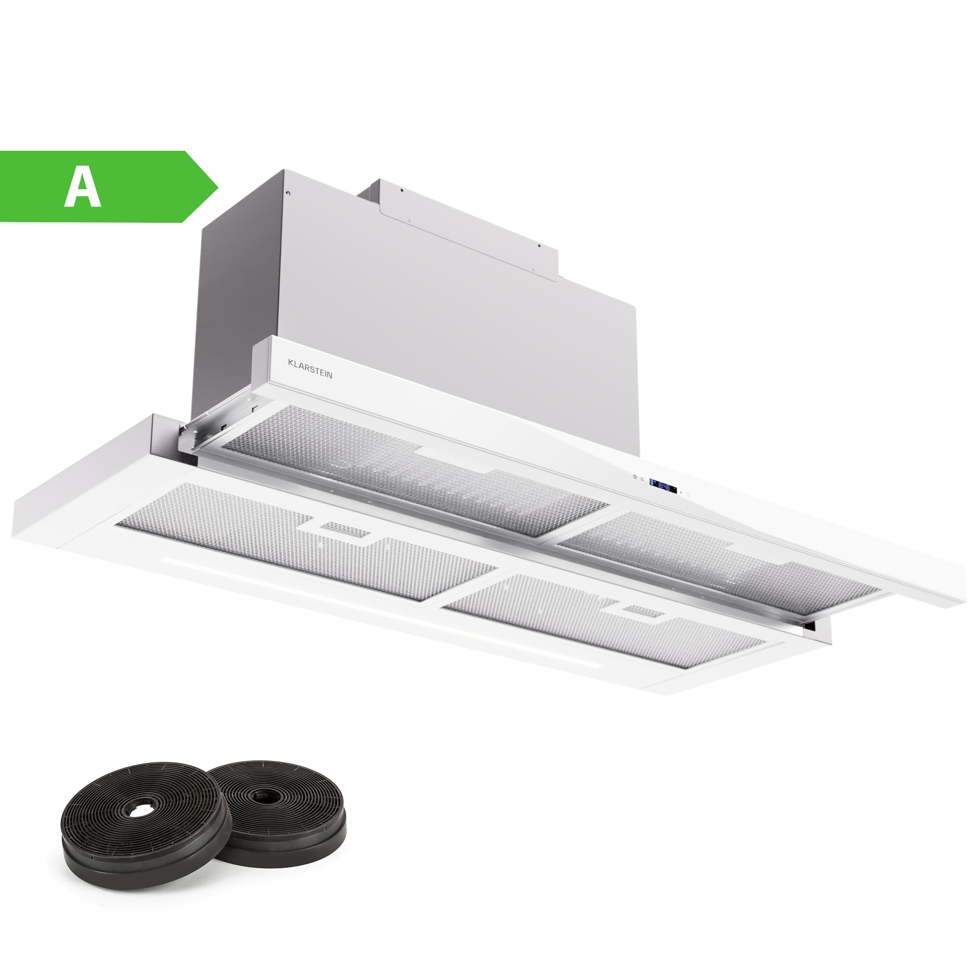 Klarstein Mariana Neo 90, ravna napa, 90 cm, 640 m3/h, odvod zraka, LED