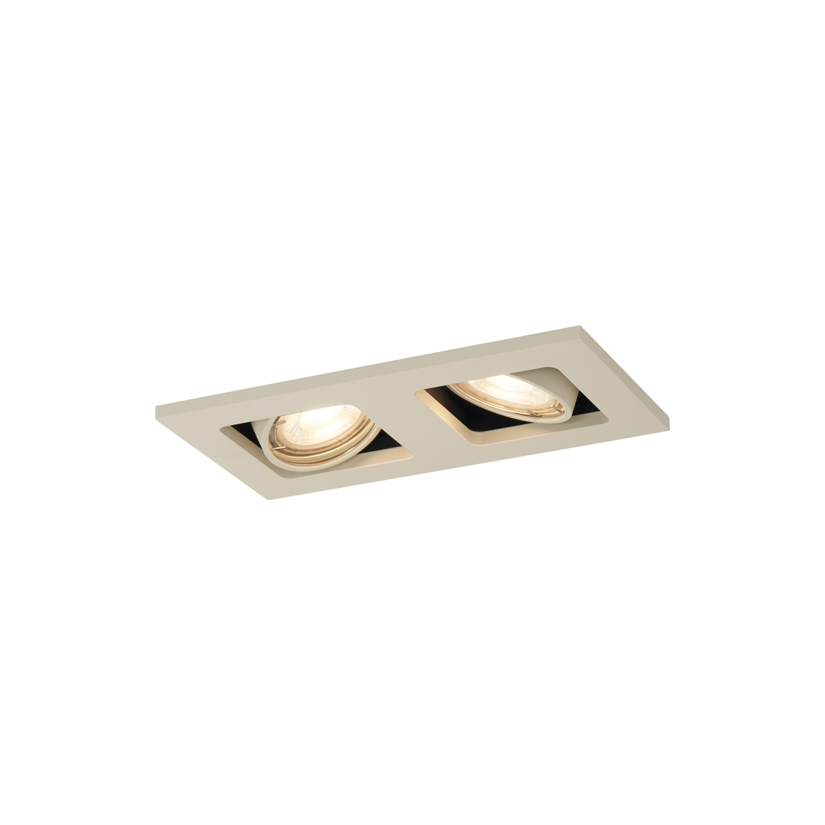 Moderno ugradno reflektorsko svjetlo bež GU10 50 mm okretno i nagibno 2-svjetlo - Qure