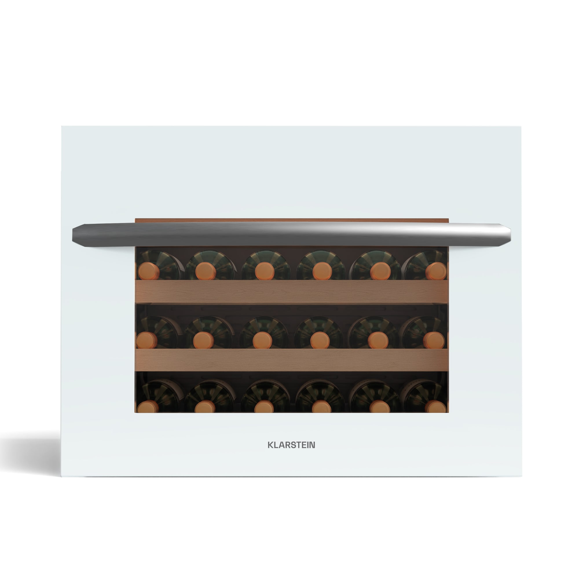 Klarstein Vinsider 24 Uno ugradbeni vinski hladnjak, 24 boce, Integrabilan, LED, bijela staklena vrata