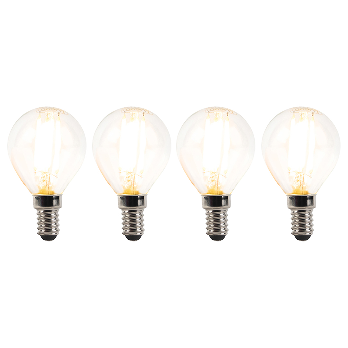 Set od 4 E14 prigušivih LED žarulja P45 prozirne 3W 250lm 2700K