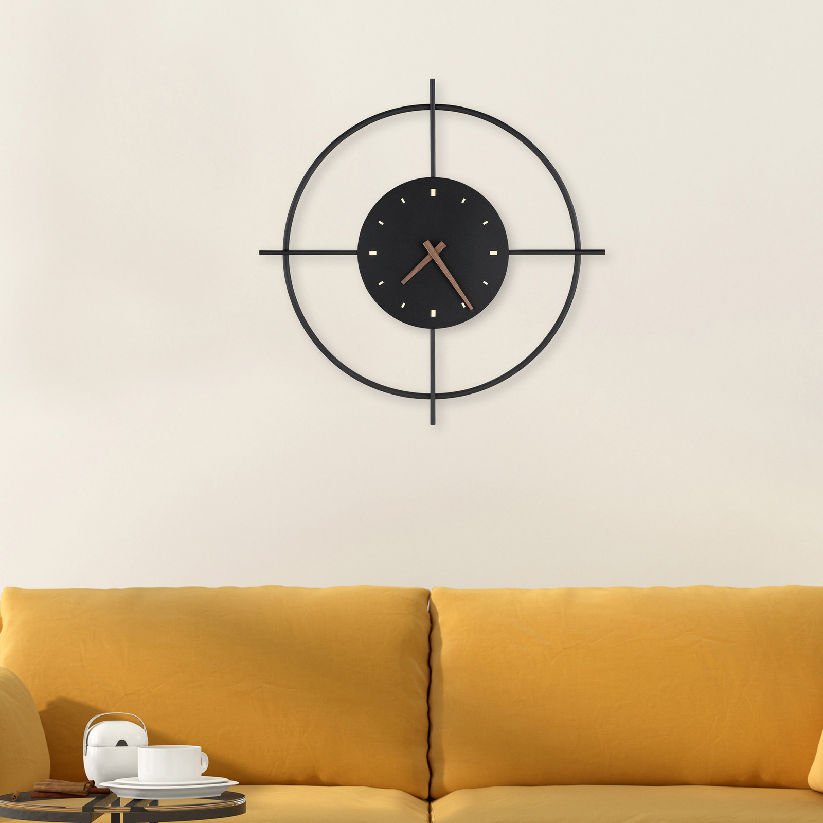 Sussy LED zidna lampa sa satom, crna, Ø 50 cm