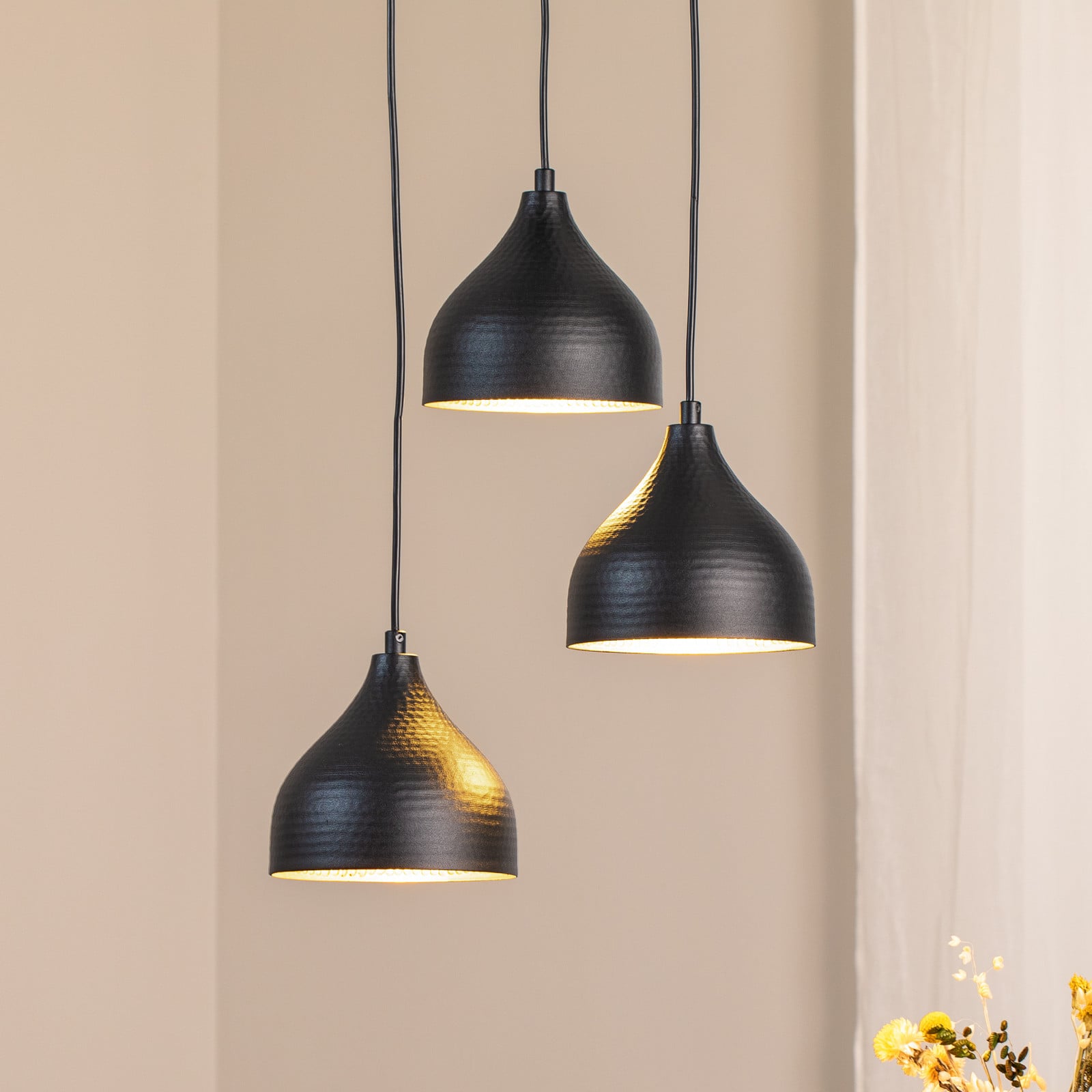 Viseća lampa Tattoo 6201 3 žarulje. Roundel crna/zlatna