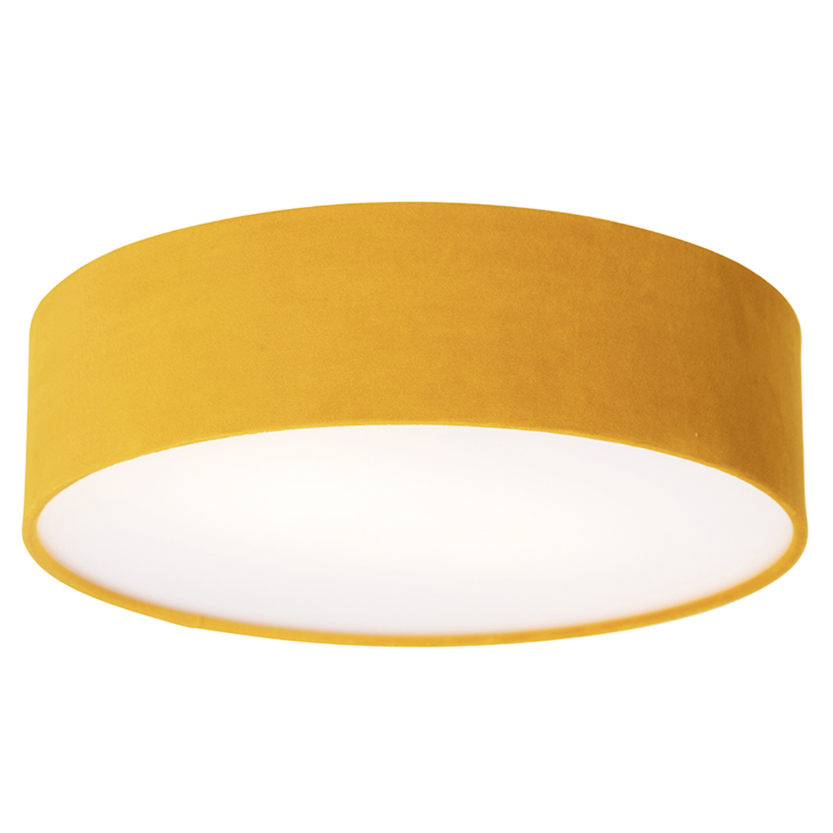Moderna stropna svjetiljka oker 40 cm sa zlatnom unutrašnjosti - Drum