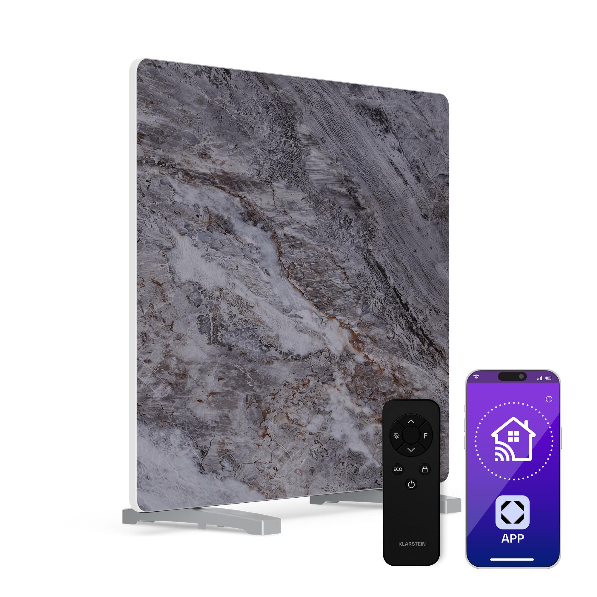 Klarstein MarmoHeat infracrvena ploča | 420 W | 6 - 12 m² | mramorni dizajn | 70 cm x 63 cm