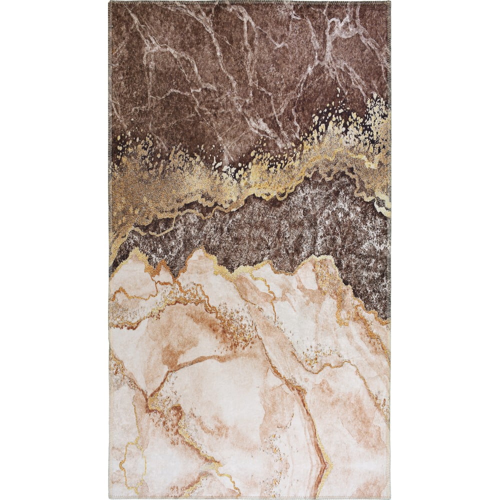 Konjak smeđe-krem perivi tepih 180x120 cm - Vitaus