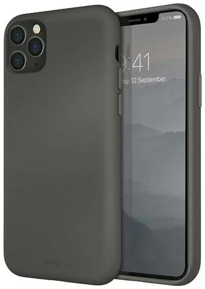 Maska UNIQ Lino Hue iPhone 11 Pro Max moss grey (UNIQ-IP6.5HYB(2019)-LINOHGRY)