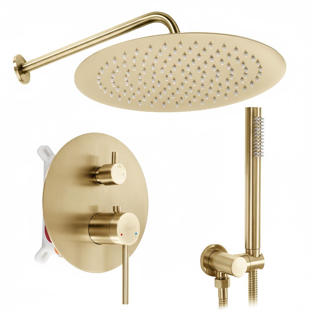 Komplet tuša u ravnini Rea Foss Clif Brush Gold + BOX