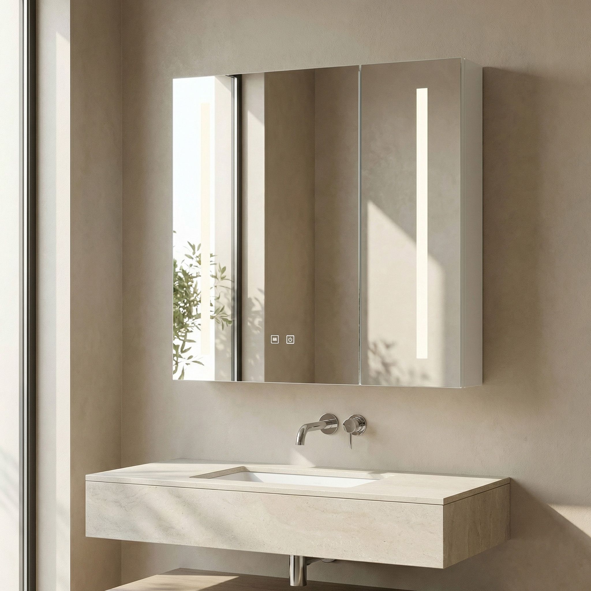 Ormarić s ogledalom i LED rasvjetom M1015-60 60x65