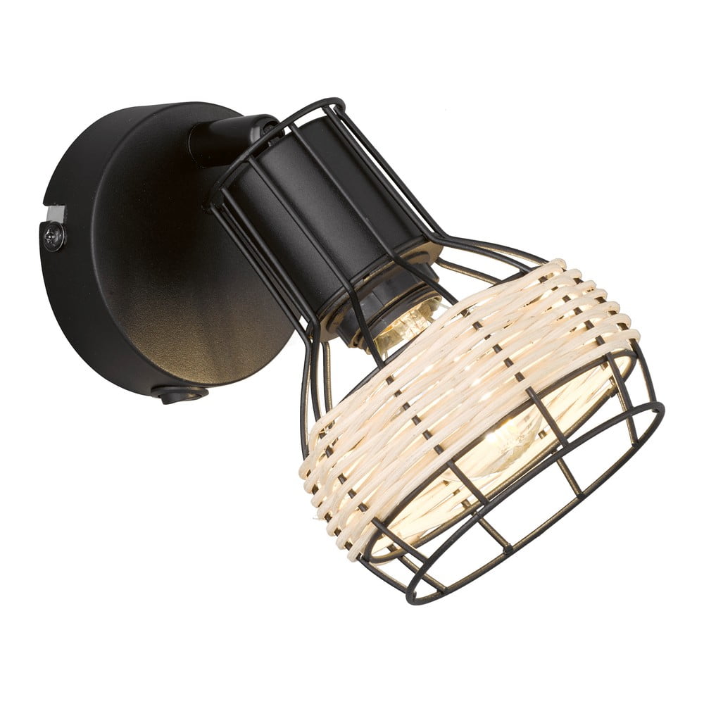 Crna zidna lampa Straw – Fischer & Honsel