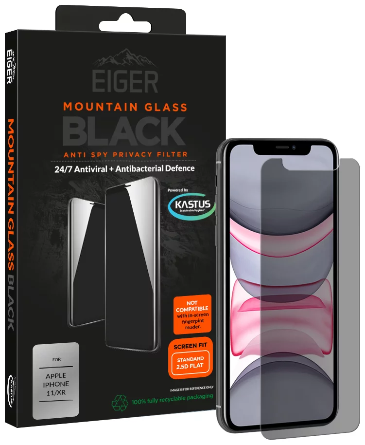 Zaštitno staklo Eiger Mountain BLACK Anti Spy Privacy Glass Screen Protector for Apple iPhone 11/XR (EGMSP00112)