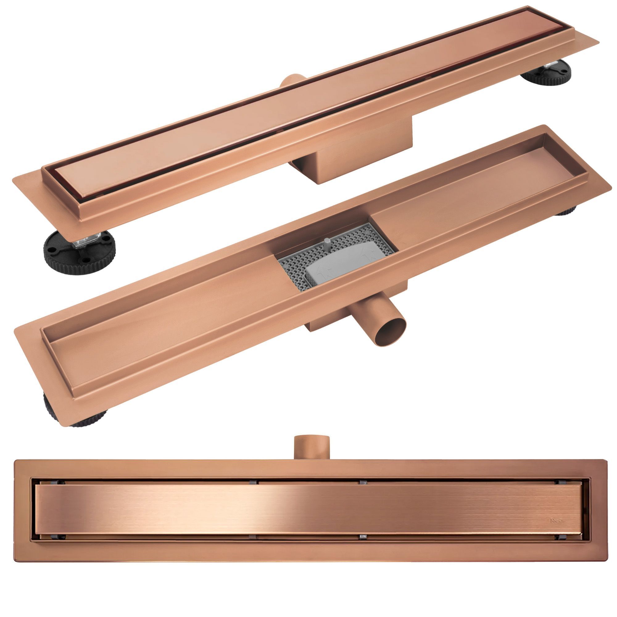 Tuš kanalica Rea Neox brush copper 80