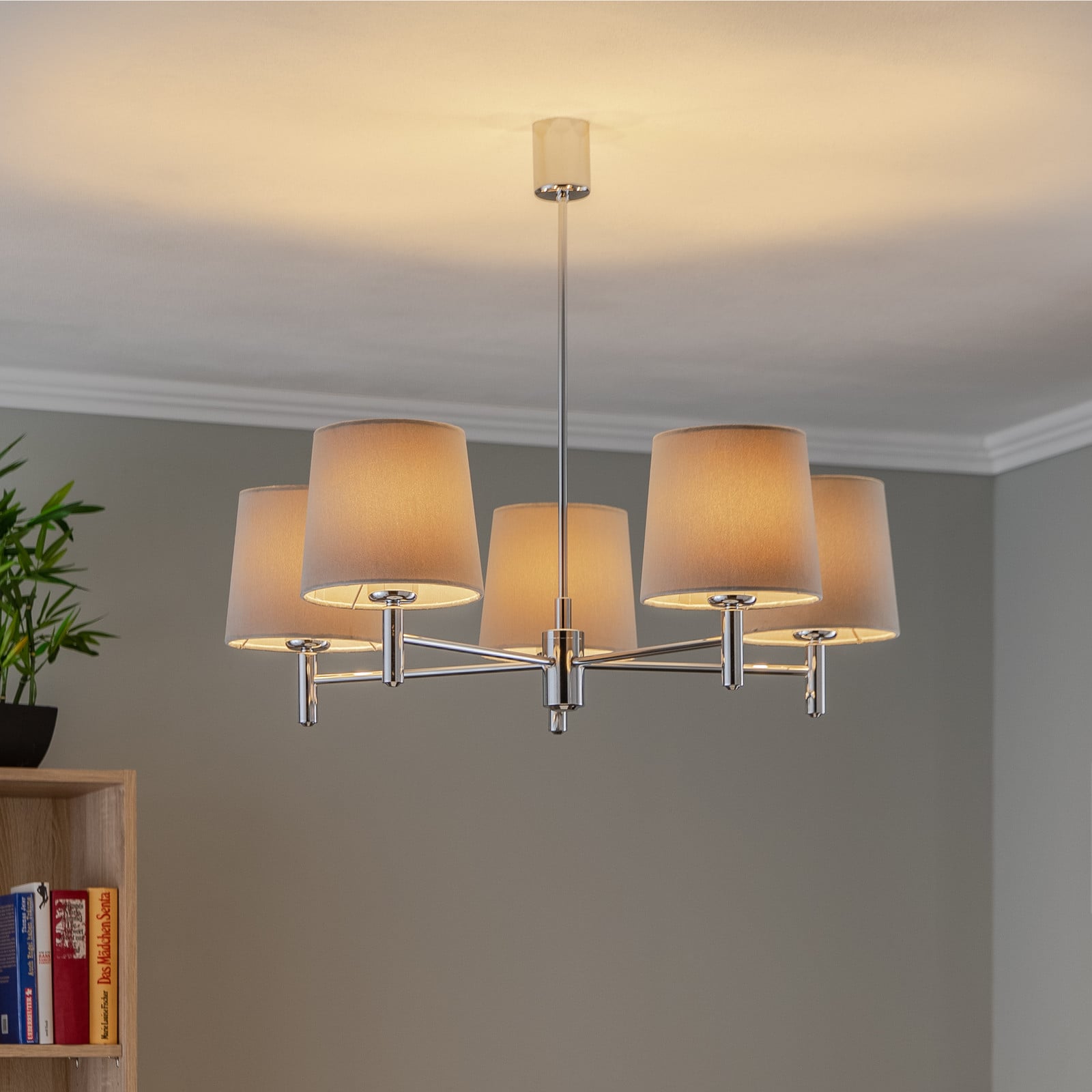 Bono viseća svjetiljka, pet žarulja, krom/siva