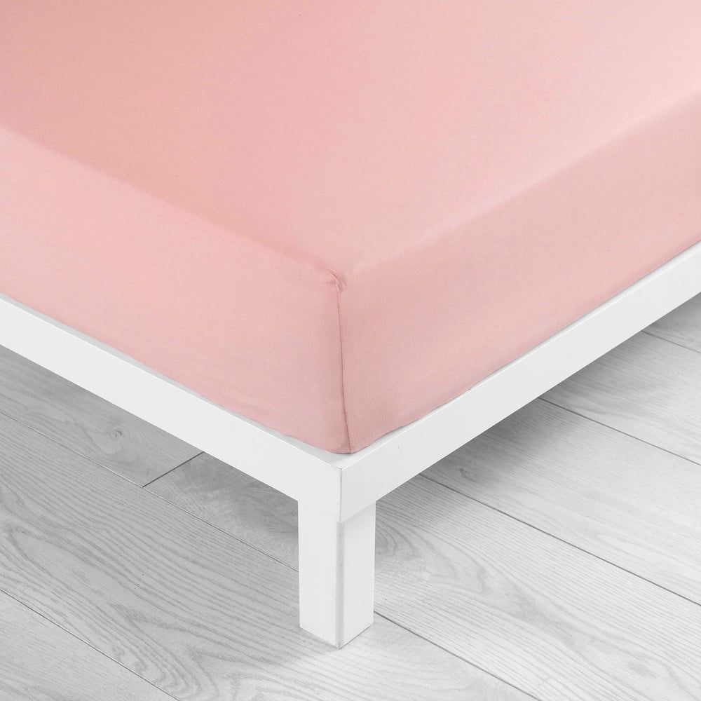 Ružičasta plahta s gumom od jeseya 160x200 cm Jersy – douceur d'intérieur