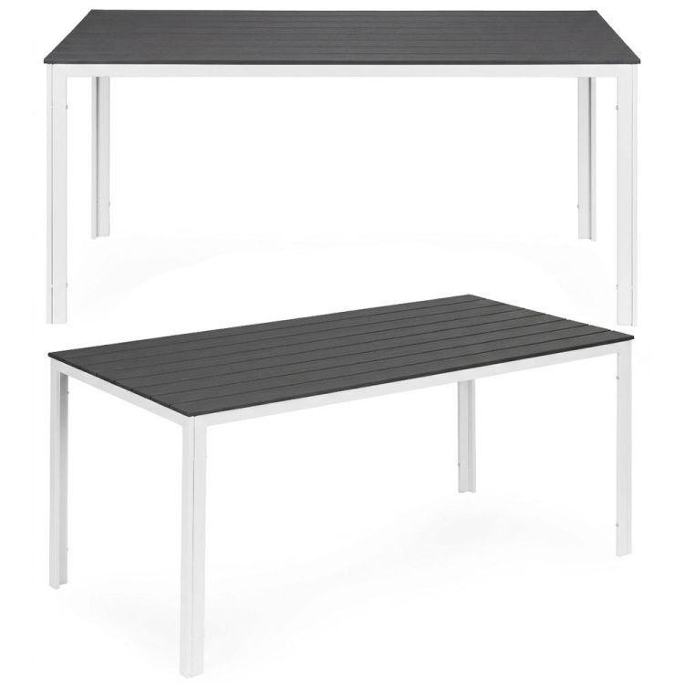 Sivo-bijeli vrtni stol za 6 osoba - 156x78 cm