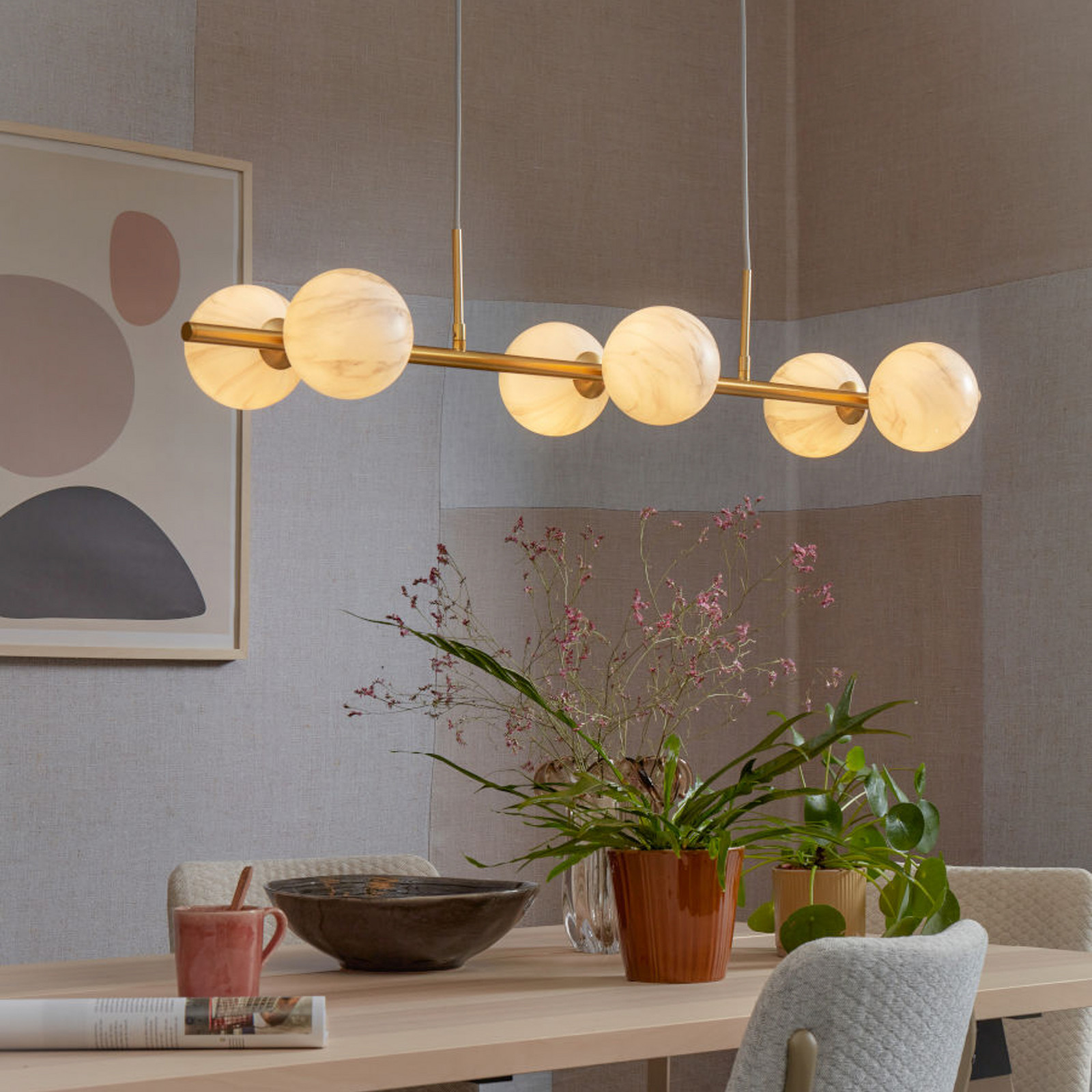 IT'S ABOUT ROMI Carrara viseća lampa 6 žarulja izdužena