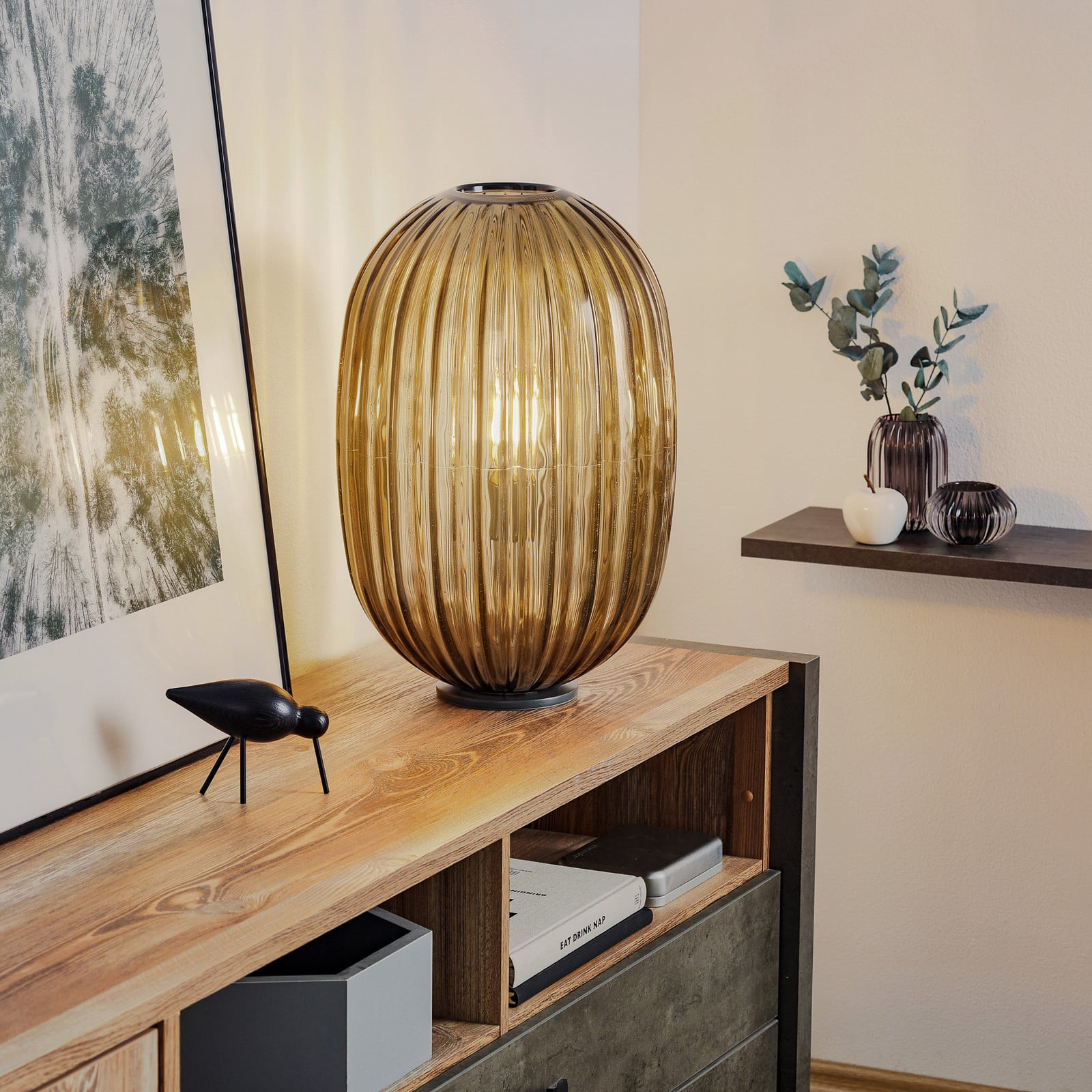 Foscarini Plass media stolna svjetiljka prigušiva, plava