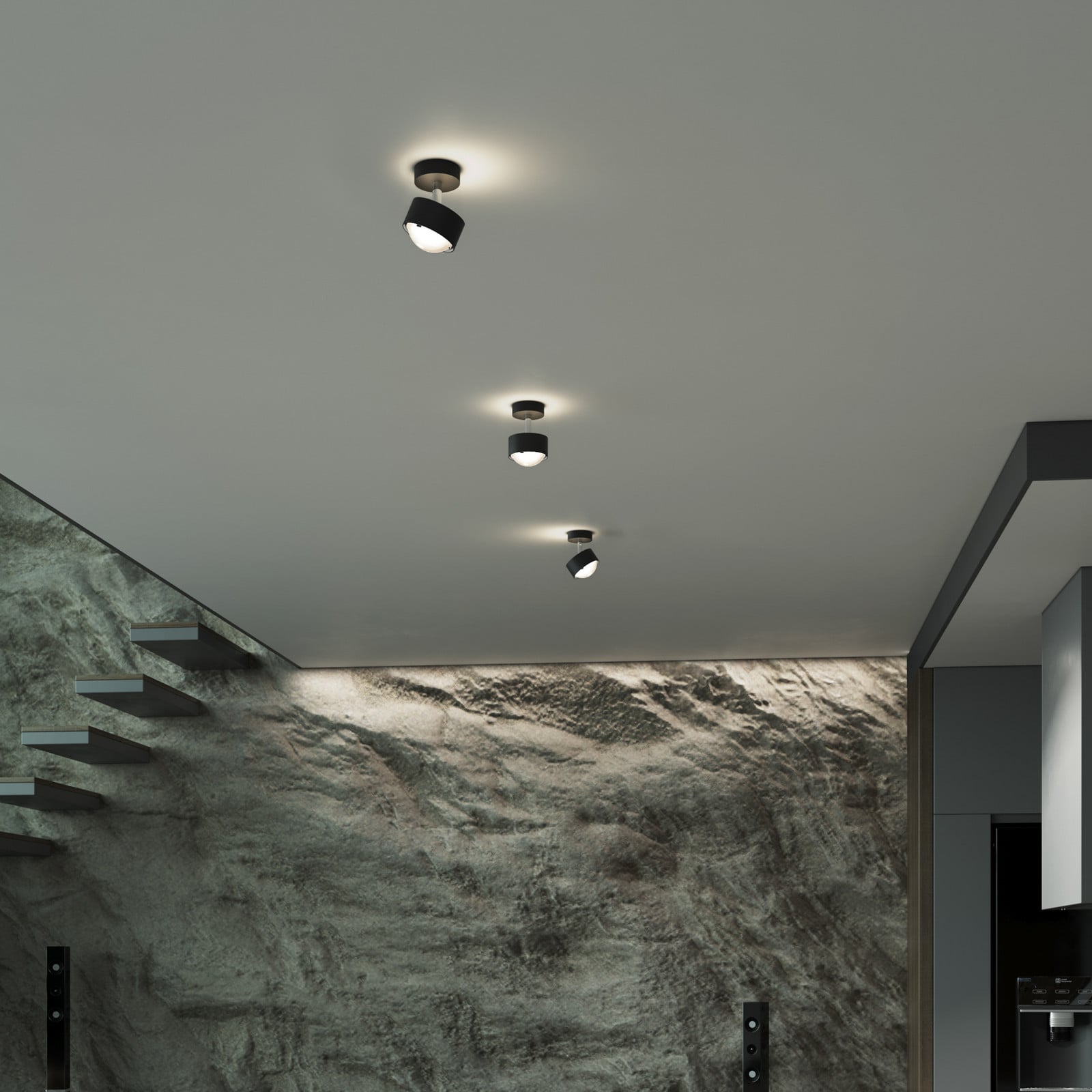 Pak! 80 okrenuti gore/dolje leće mat crne/kromirane