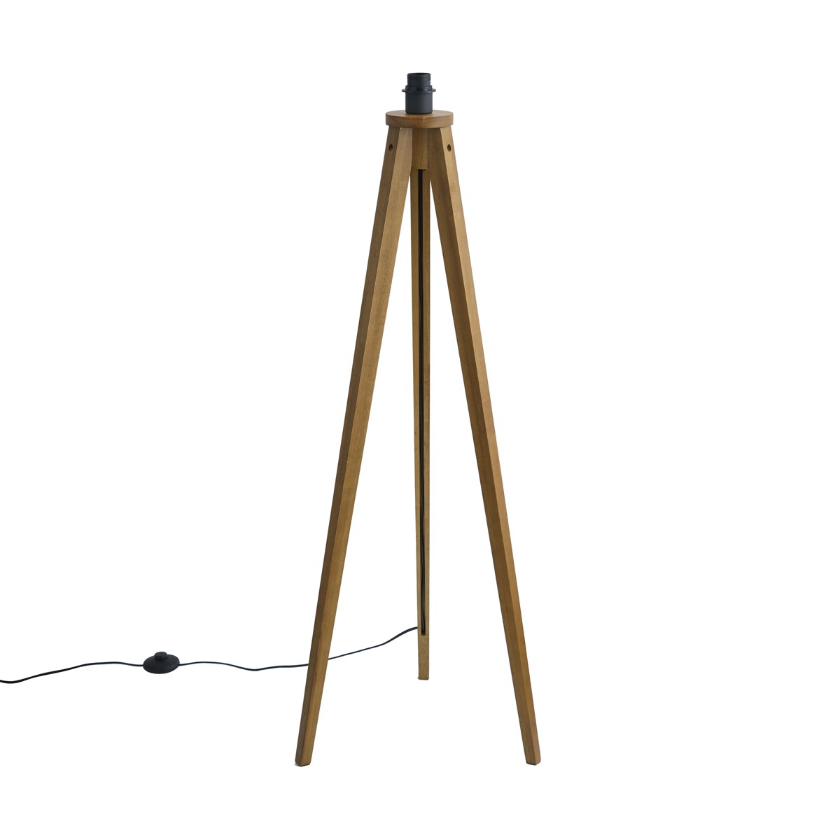 Rustikalna podna lampa tronožac vintage drvo - Tripod Classic