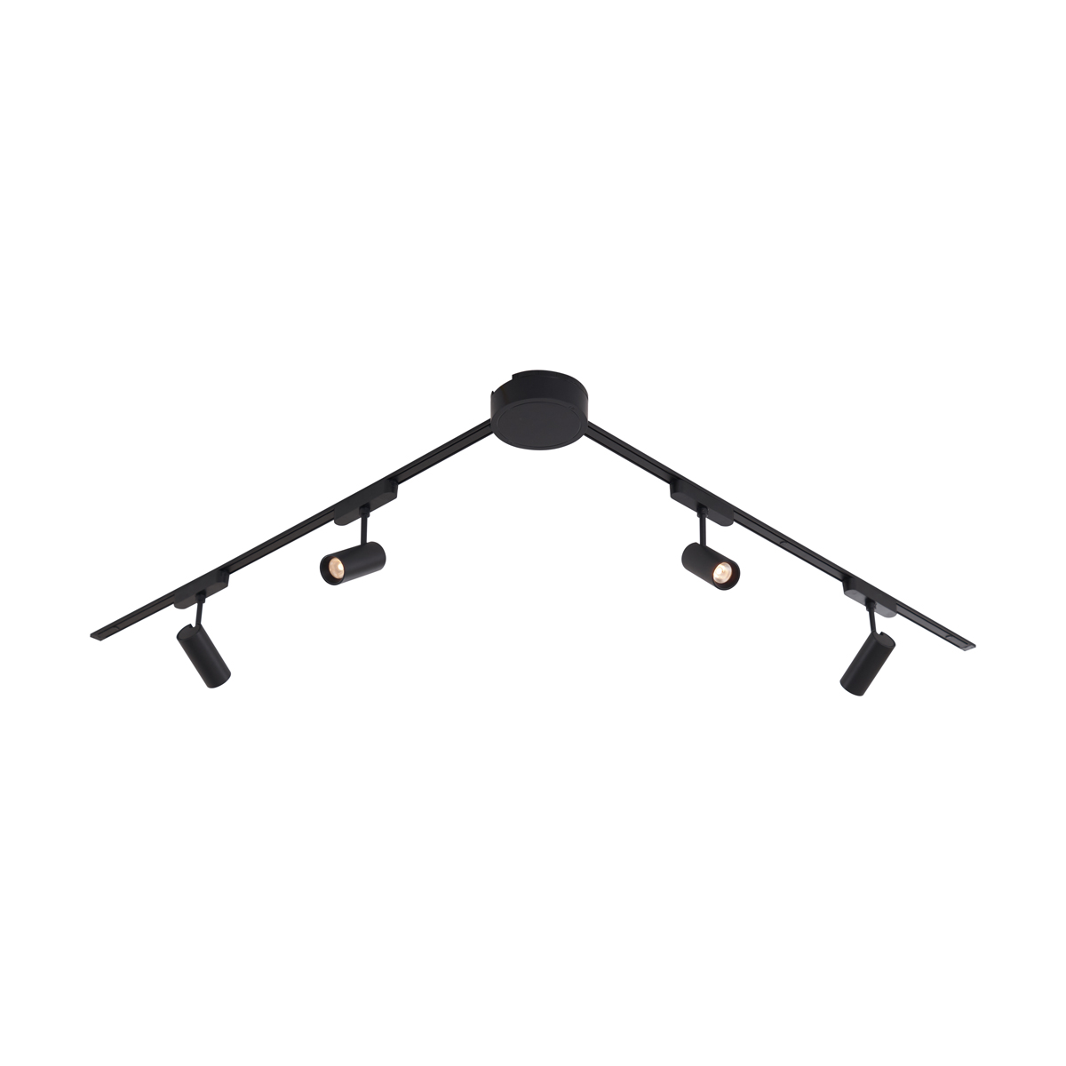 Moderni sustav tračnica za rasvjetu s 4 crna reflektora, 1-fazni, 200 cm - Magnetic Gert
