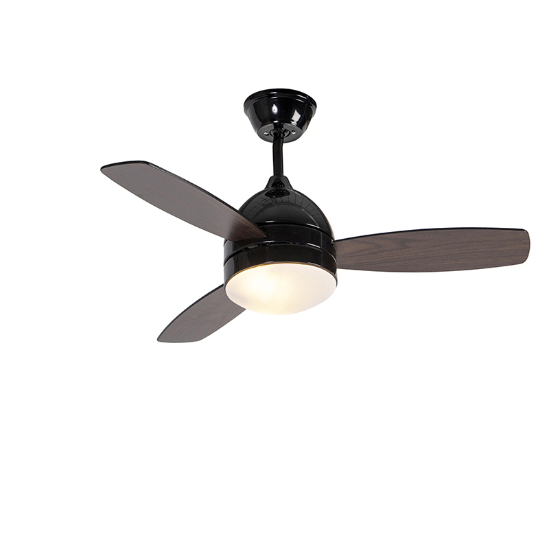 Stropni ventilator crni s uzorkom drveta 96 cm s daljinskim upravljačem - Rotar