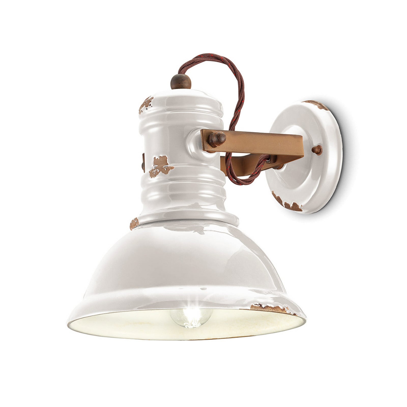 Keramička zidna lampa C1693 u industrijskom stilu bijela
