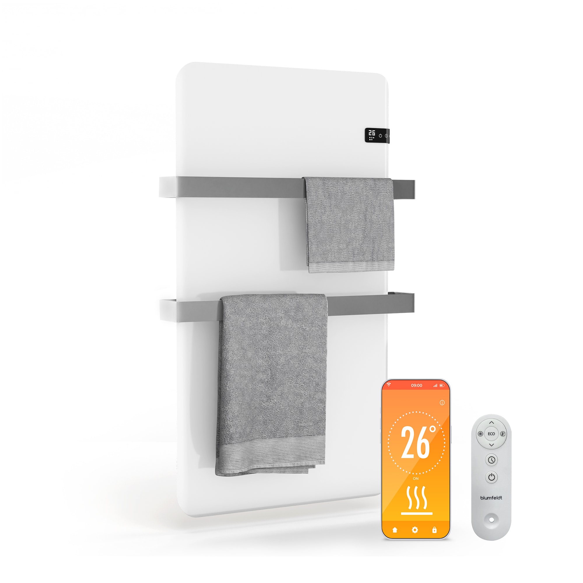 Blumfeldt Smart infracrvena grijalica, grijač ručnika, snaga 500 W, IP24