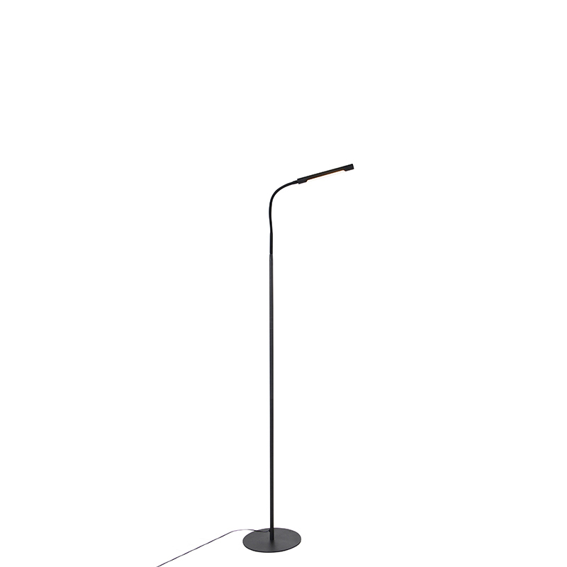 Dizajnerska podna lampa crna s uključenim LED i dodirnim prigušivačem - Palka