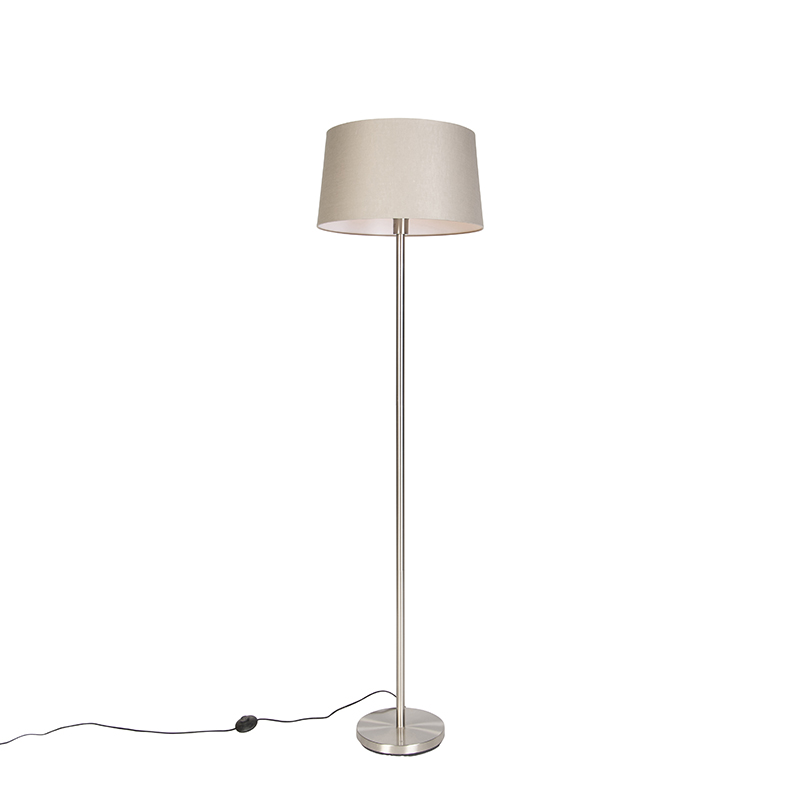 Moderna podna lampa od čelika s taupe sjenilom 45 cm - Simplo