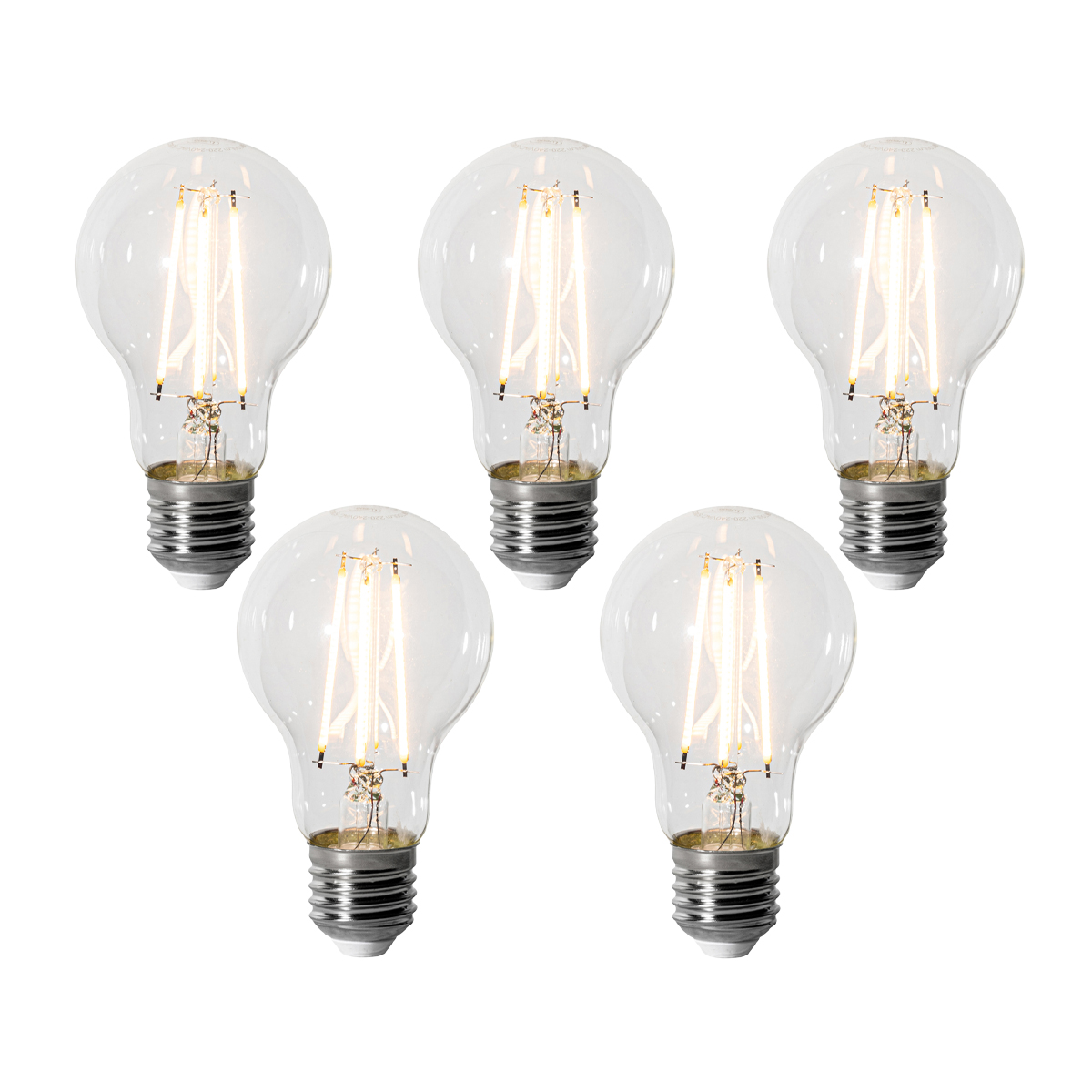Set od 5 E27 prigušivih LED žarulja A60 6W 700 lm 2200K