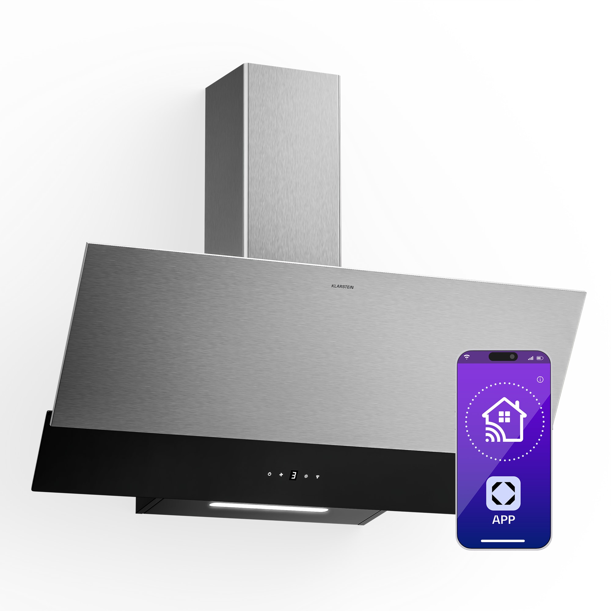 Klarstein Verosteel napa, Elegantna, minimalistička, snažna, Energetska klasa A, 624 m³/h, 90 cm