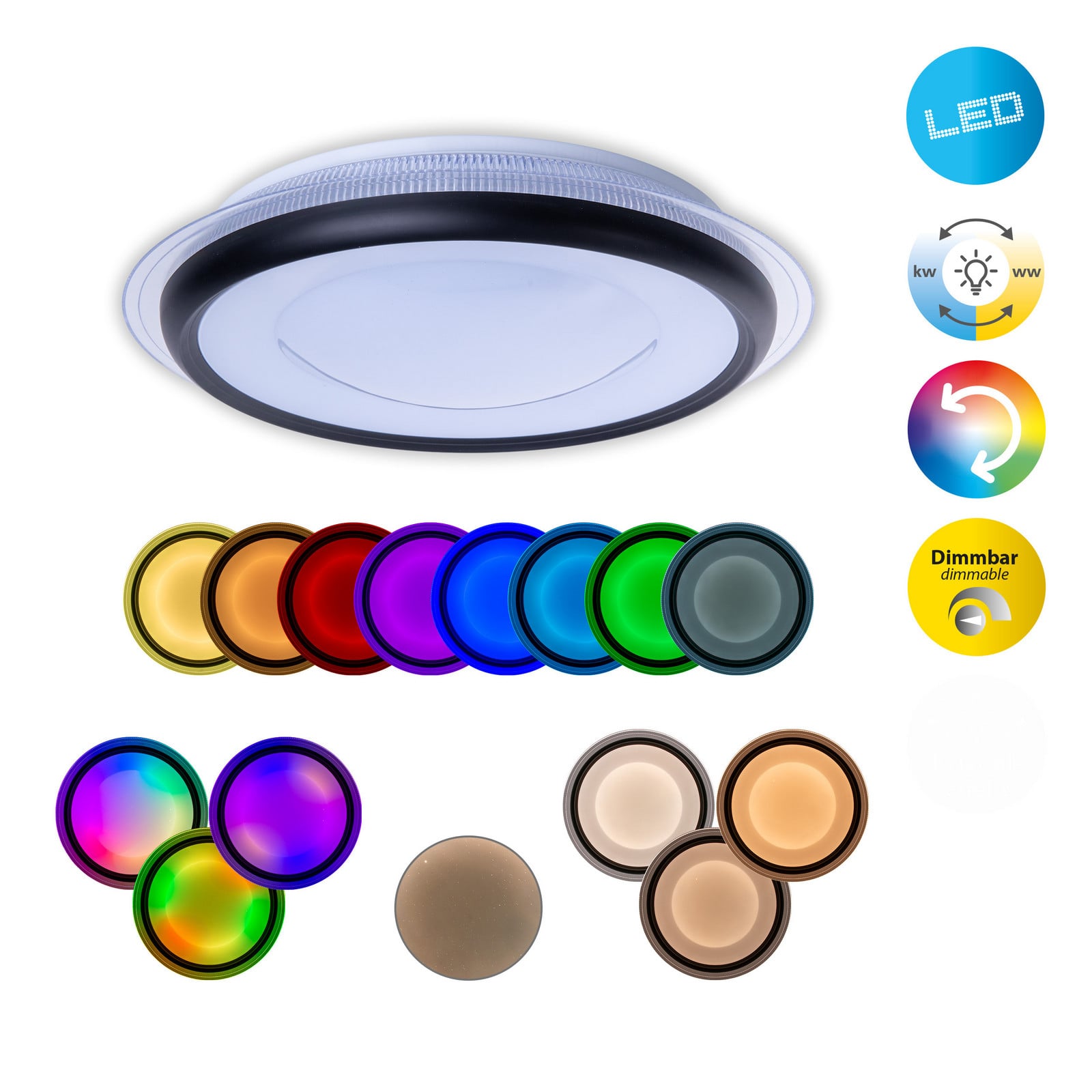 Canna RGB CCT LED stropno svjetlo s daljinskim upravljanjem