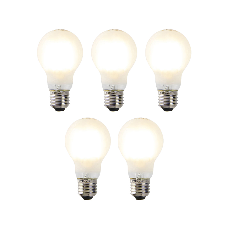 Set od 5 E27 prigušivih LED žarulja A60 mat 7W 806lm 2700K