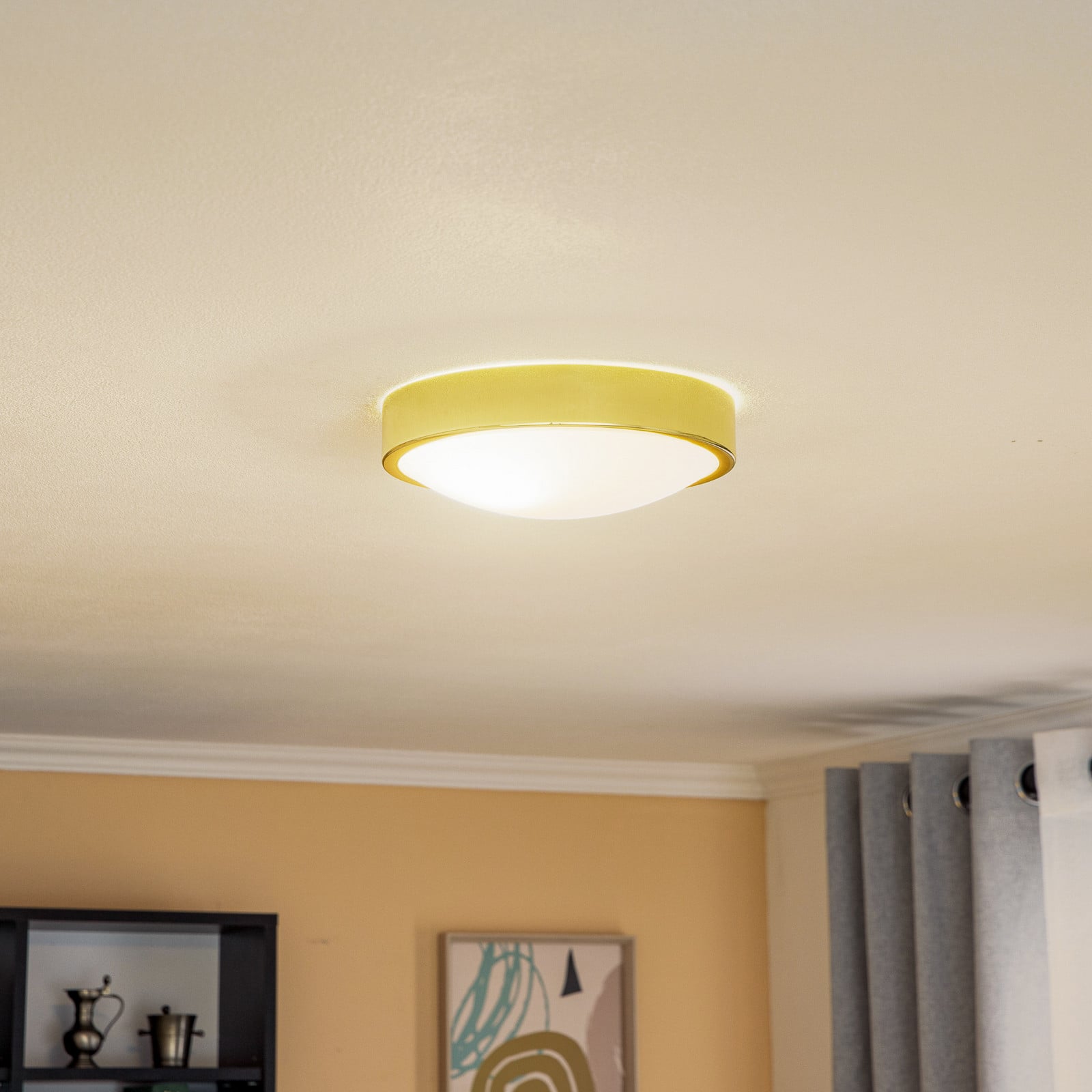 Plafonjera Jaris, zakrivljeno staklo, Ø 26 cm, zlatna