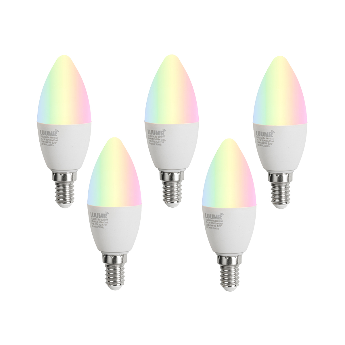 Set od 5 E14 prigušivih LED žarulja C37 opal 4,9W 470 lm 2700-6500K