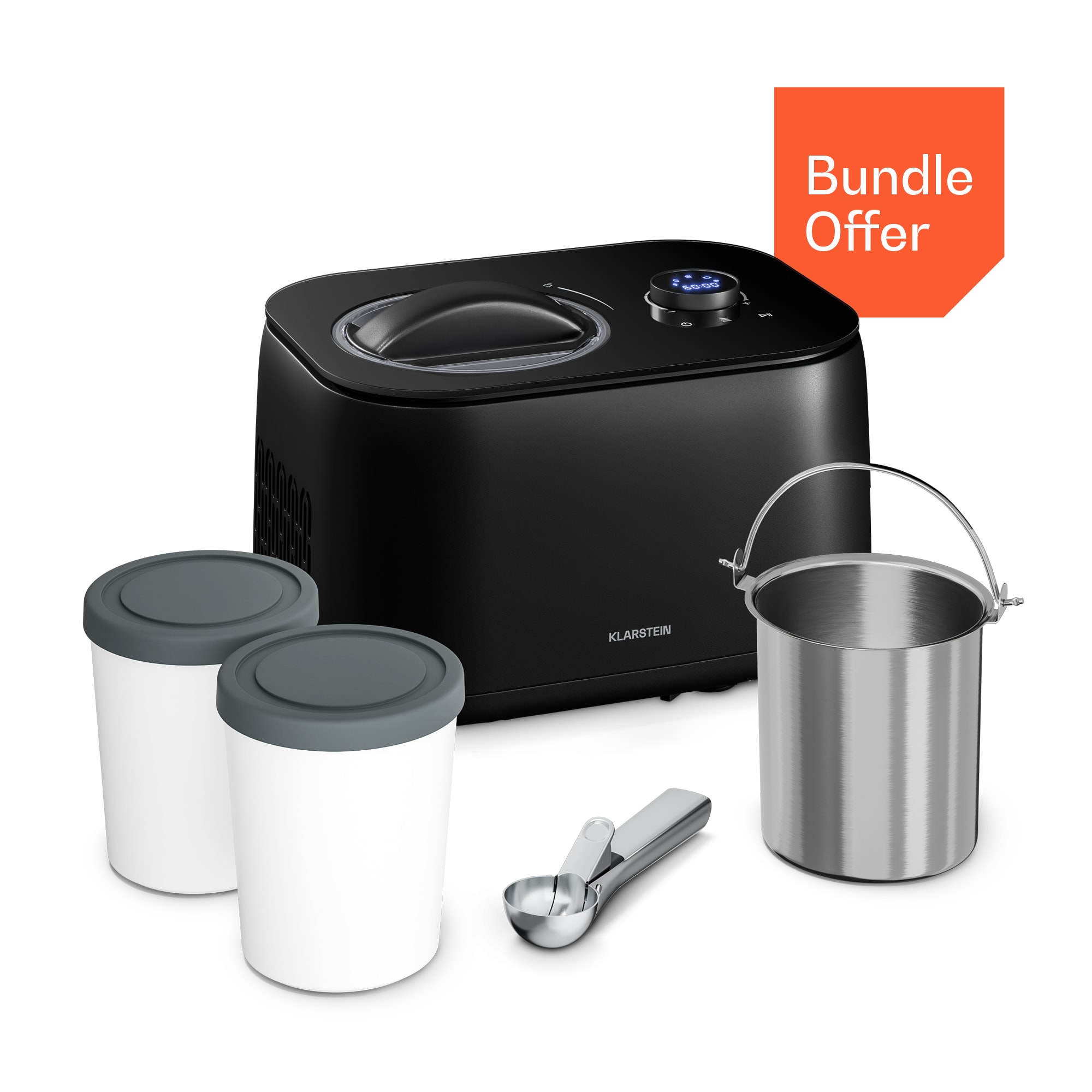 Klarstein FrostFusion aparat za sladoled, slushie i jogurt s kompresorom i priborom | 1 L | 100 W