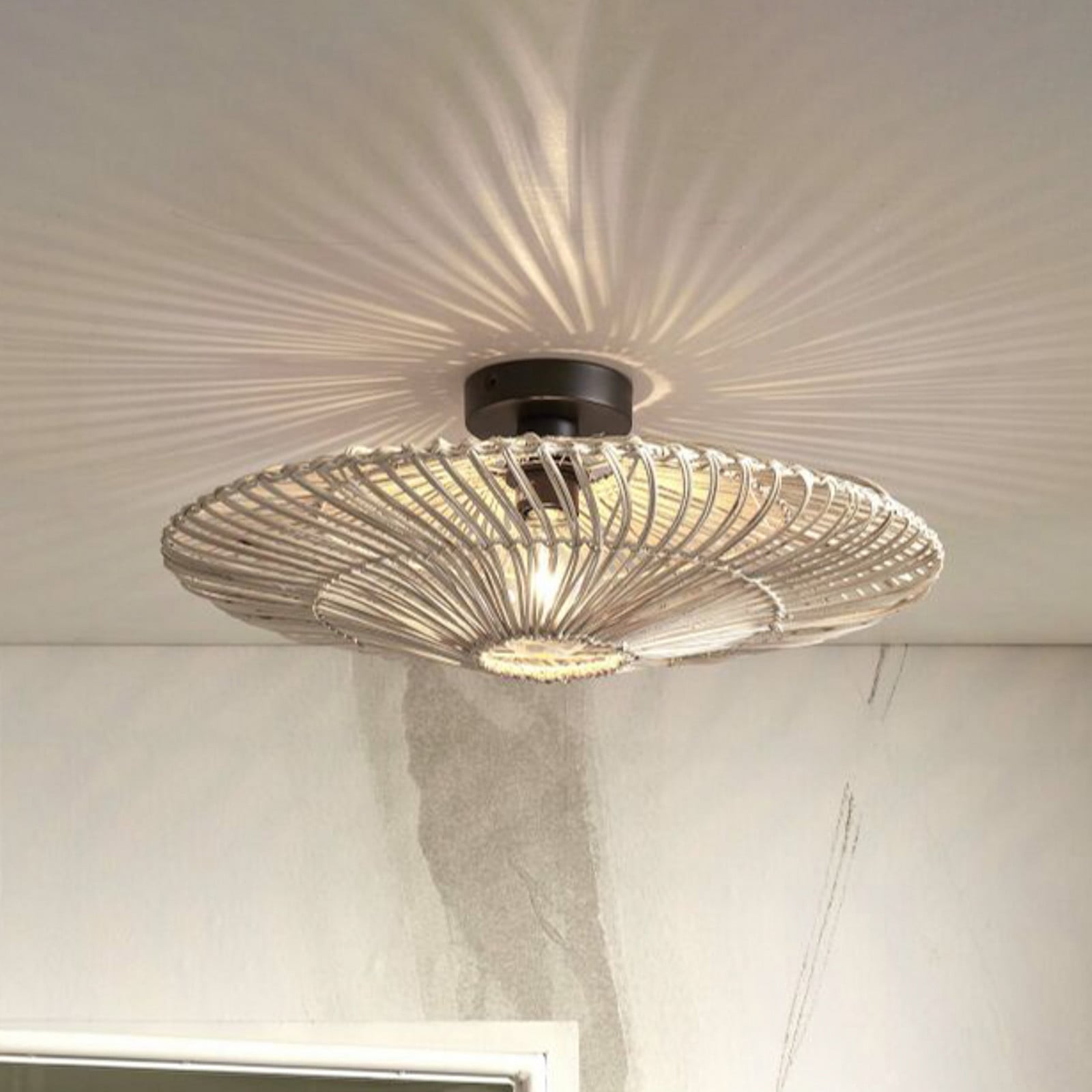 GOOD & MOJO Zanzibar stropna svjetiljka, Ø55cm, bijela