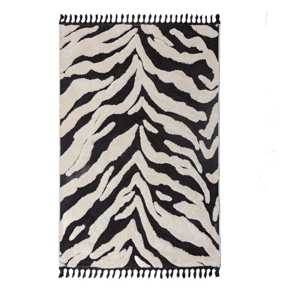 Crno-bijeli tepih 200x300 cm Esra Zebra – Flair Rugs