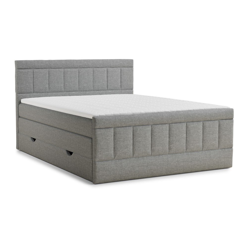 Sivi boxspring krevet s prostorom za odlaganje 160x200 cm Caya – Maison de Rêve