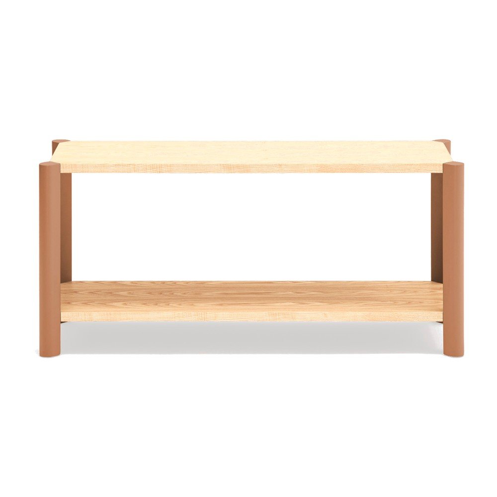 Ciglasti/u svijetloj prirodnoj boji regal u dekoru hrasta 126x59x43 cm Bona – Teulat