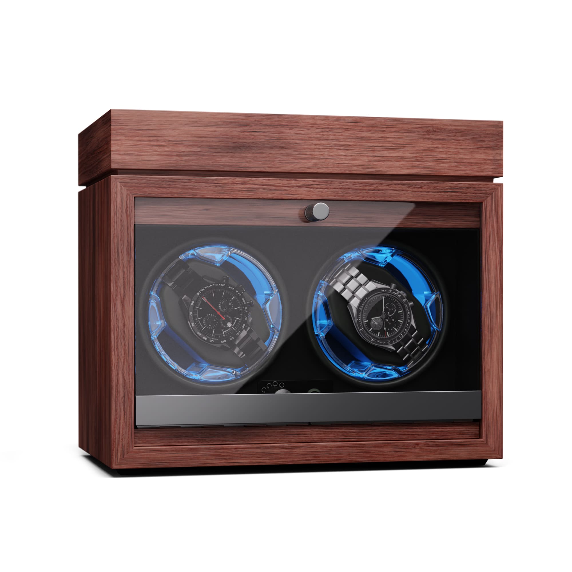 Klarstein Brienz 2, navijač za sat, 2 sata, 4 načina rada, drveni izgled, plavo unutarnje svjetlo, pretinac za nakit