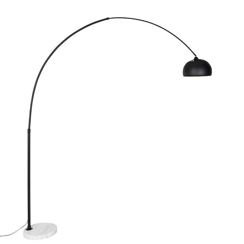 Moderna lučna lampa crna s bijelom podesivom - XXL