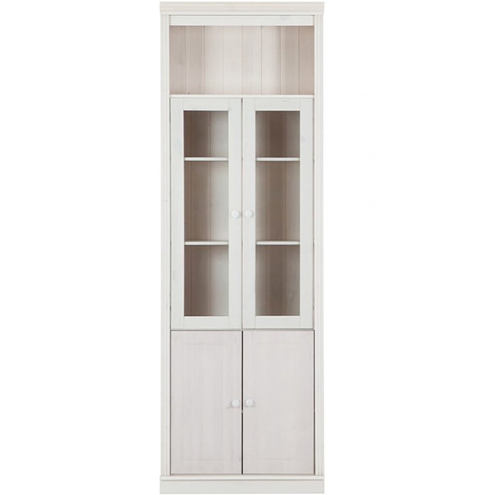 Bijela vitrina od masivnog bora 74x223 cm Anita – Støraa