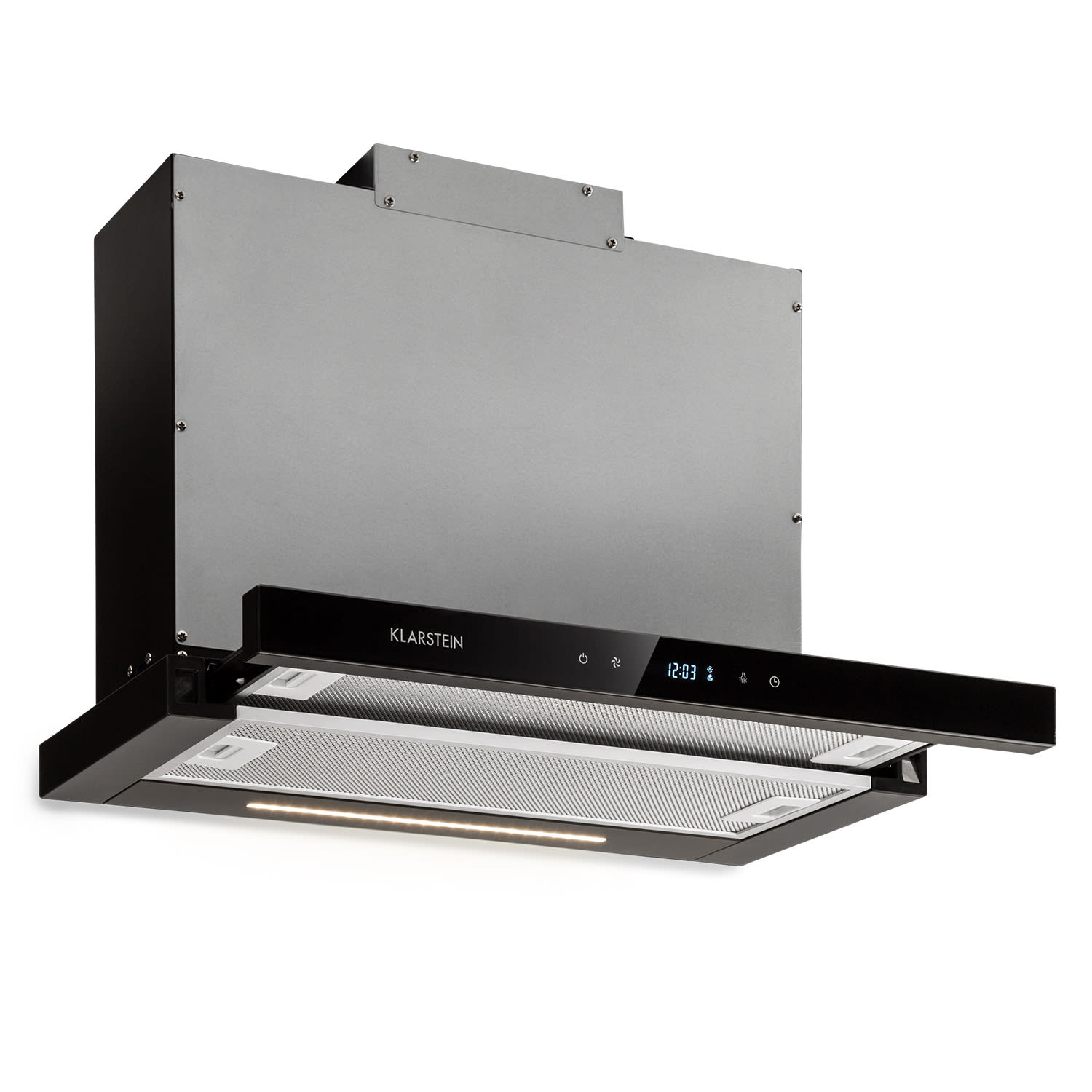 Klarstein Mariana Neo 60, ravna napa, 60 cm, 640 m³ / h, vanjski ispuh, LED