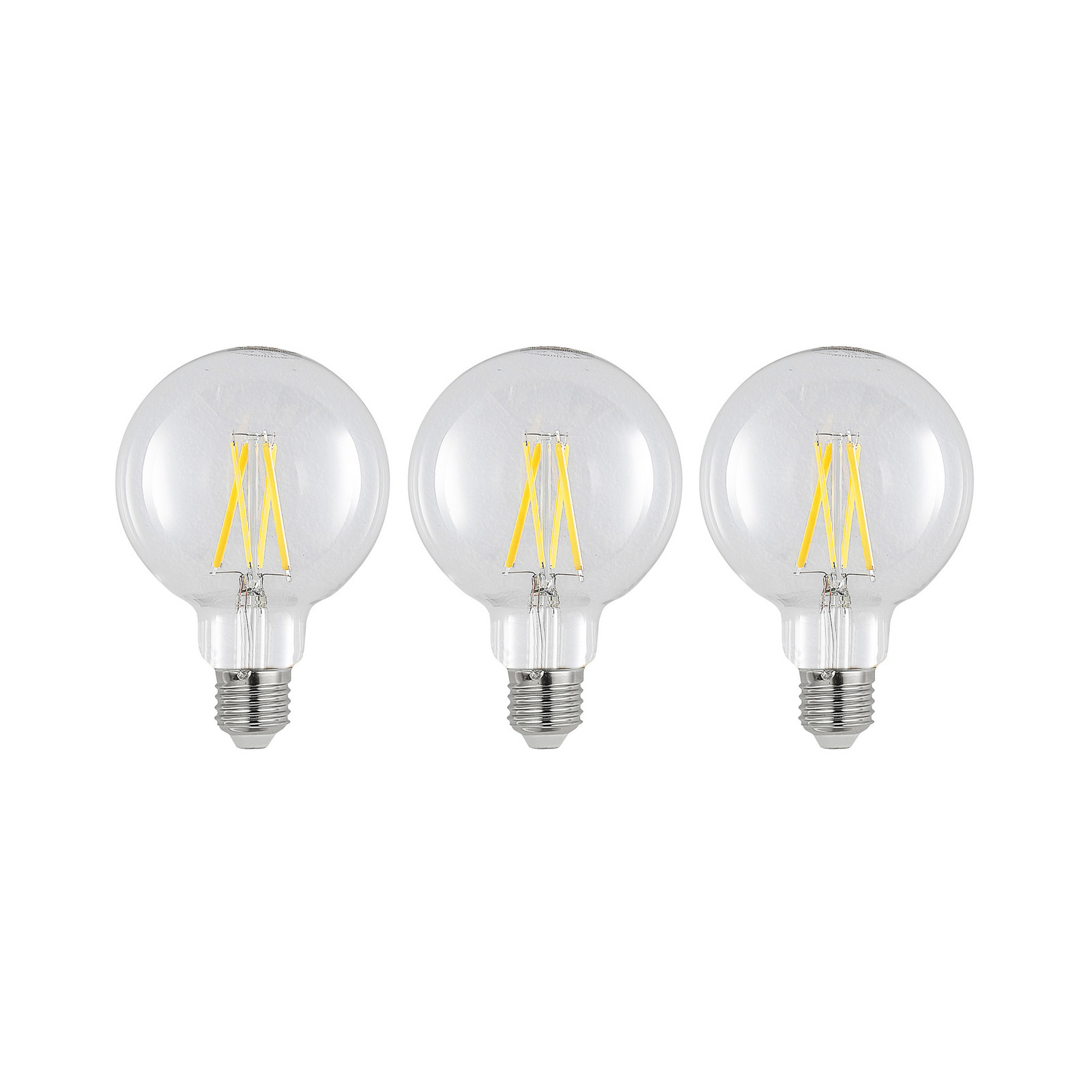 LED lampa E27 8W 2,700K G95 Globe prozirna set od 3 komada