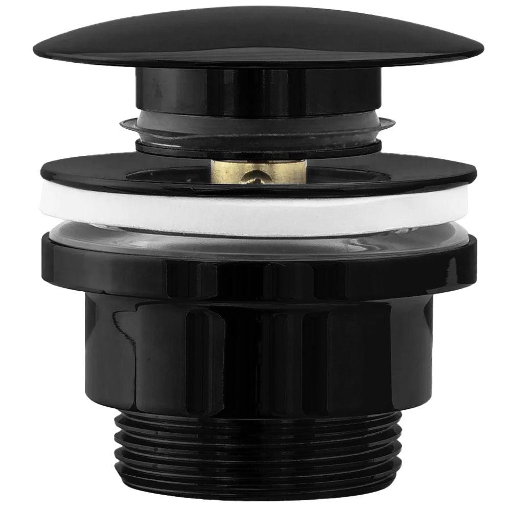 Čep za umivaonik univerzalni klik-klak Rea Brushed BLACK METALIC